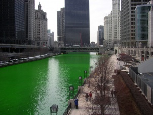 Zelená řeka v Chicagu